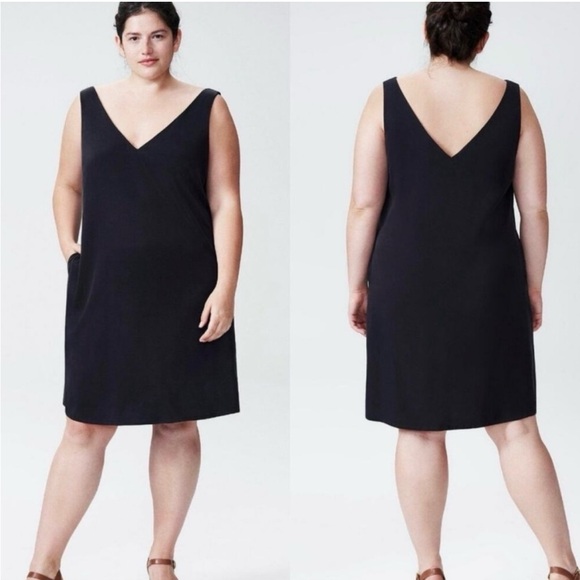 Universal Standard 3XS Jade Cupro V Neck Tank Dress Party Womens Fall Layering - Picture 1 of 9